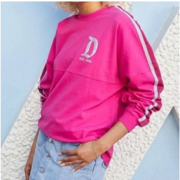 DISNEYLAND SPIRIT JERSEY IMAGINATION PINK SILVER GLITTER METALLIC NWT SIZE SMALL - Picture 2 of 10